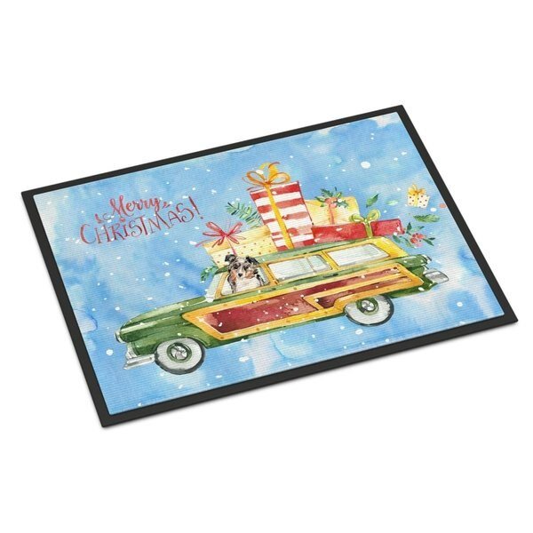 24 x 36 in. Merry Christmas Australian Shepherd Indoor or Outdoor Mat, Carolines Treasures, Mfr#: CK2434JMAT